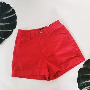 Vintage Highwaisted Red Denim Shorts